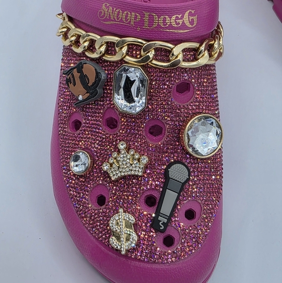 Skechers x Snoop Dogg Pink Rolling N Gold Arch Fit Footsteps Clogs Size 10 - Picture 4 of 16